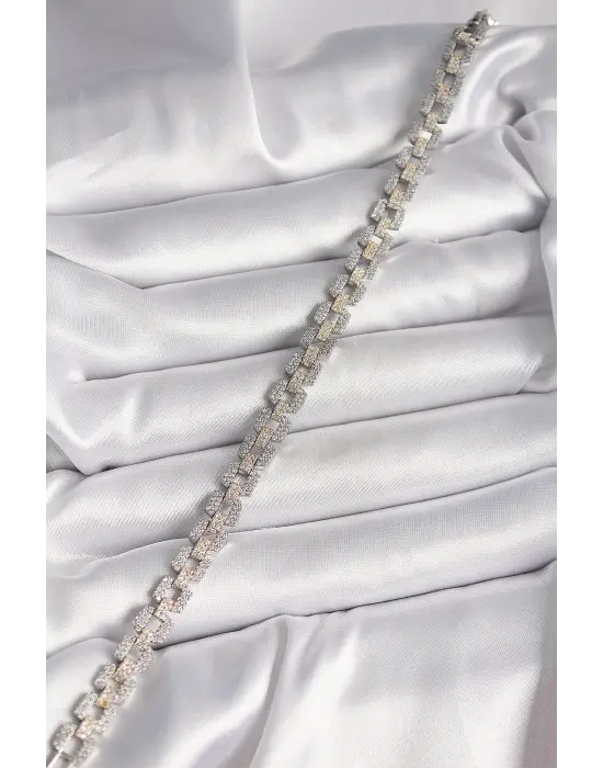 Pirinç Mix Renk Zirkon Taşlı Zincir Model VIP Seri Kadın Bileklik