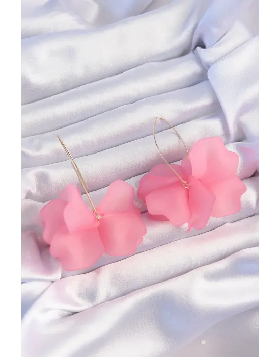  Pembe Renkli Flora Küpe