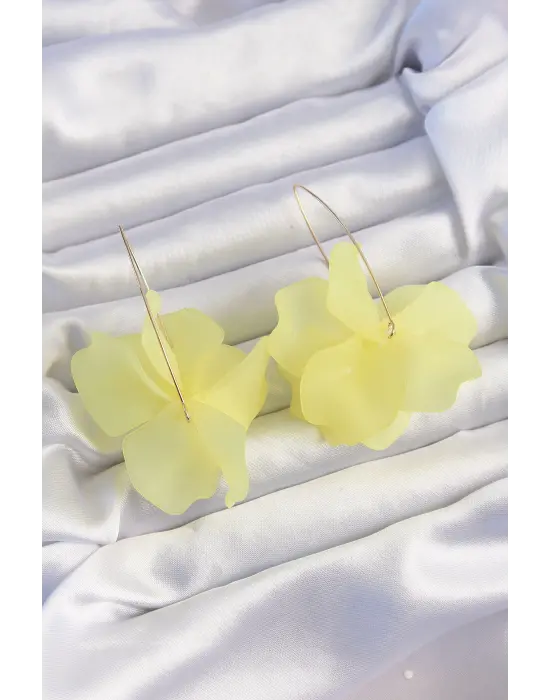  Sarı Renkli Flora Küpe