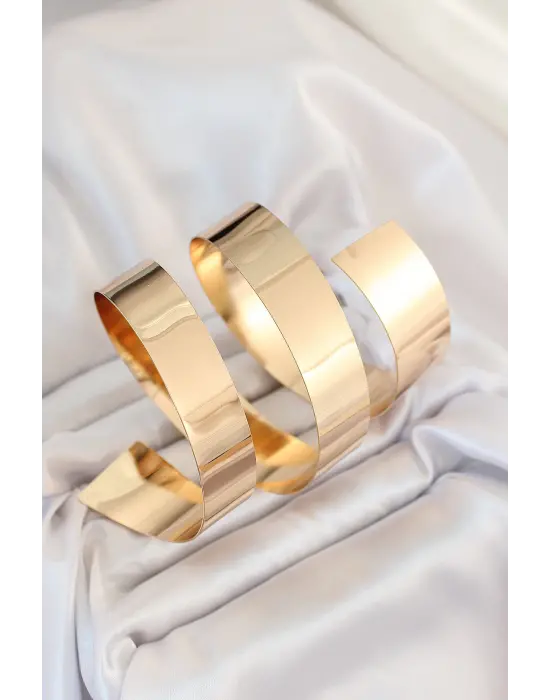 Pirinç Sarmal Gold Renk Kadın Pazu Bileklik