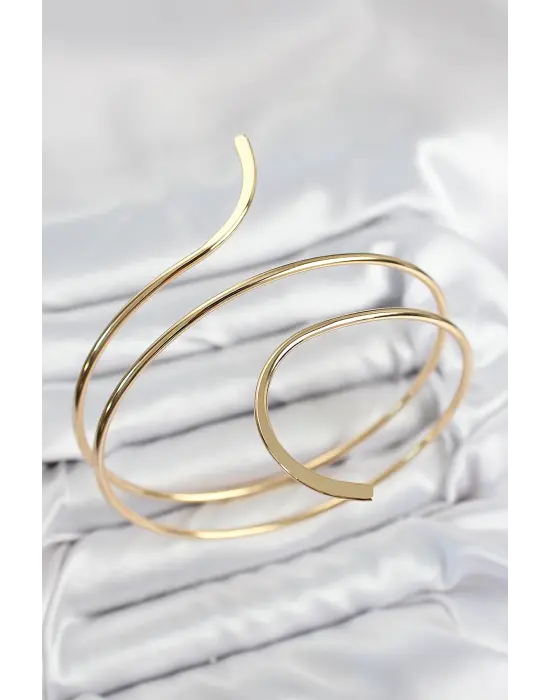 Pirinç Sarmal Model Gold Renk Pazu Bileklik