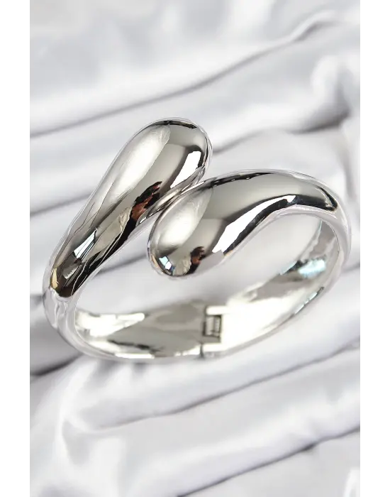 Pirinç Sarmal Model Gümüş Renk Kadın Kelepçe