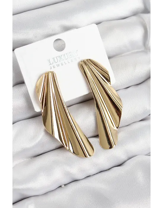 Pirinç Tül Model Gold Renk Kadın Küpe