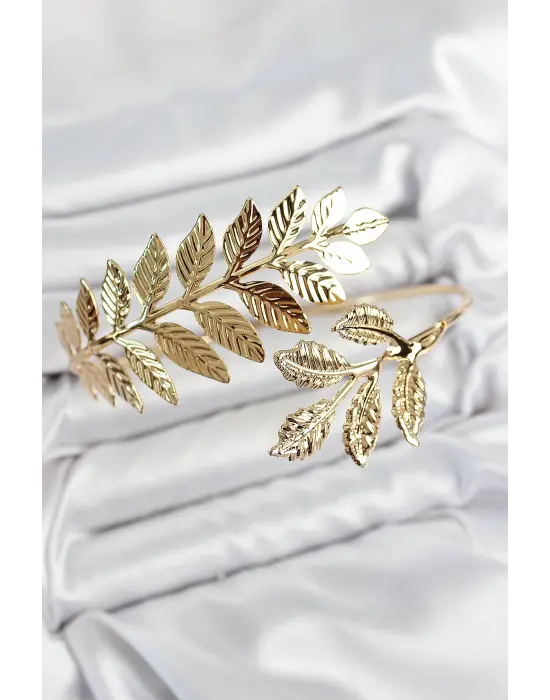 Pirinç Yaprak Model Gold Renk Pazu Bileklik