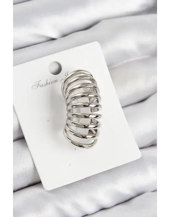 Çelik Yay Model Gümüş Renk Sağ Kıkırdak Küpe