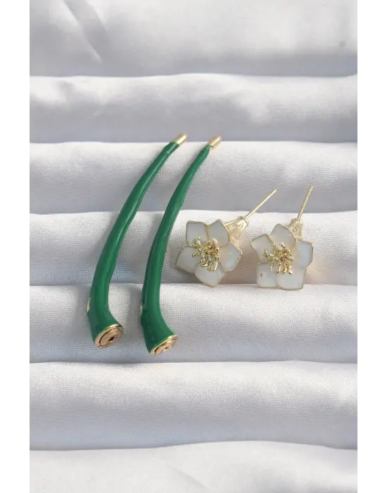  Yeşil Renk Botega Küpe