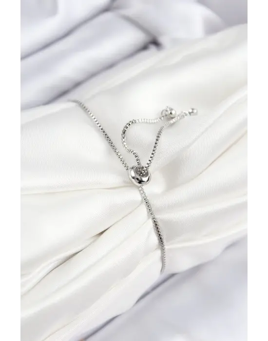 Pirinç Zirkon Taşlı Kare Model Gümüş Renk Asansörlü Kadın Bileklik