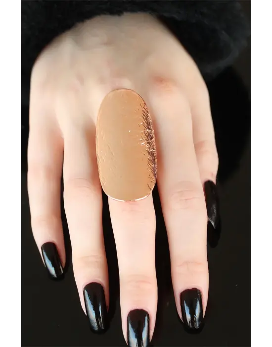 Rose Renk Elips Bayan Ayarlamalı Yüzük