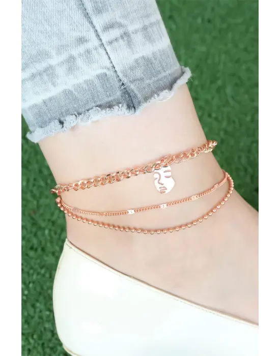 Rose Renk Zincirli Kadın Figürlü Hal Hal