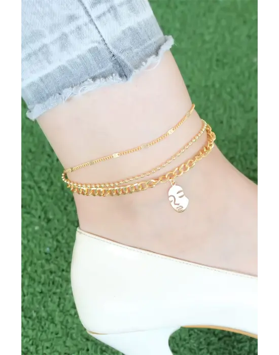 Rose Renk Zincirli Kadın Figürlü Hal Hal