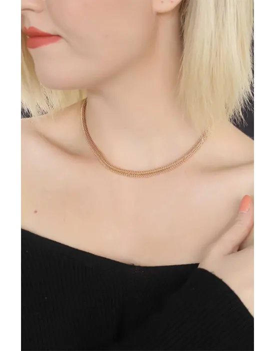 Rose Zincir Kadın Çelik Kolye