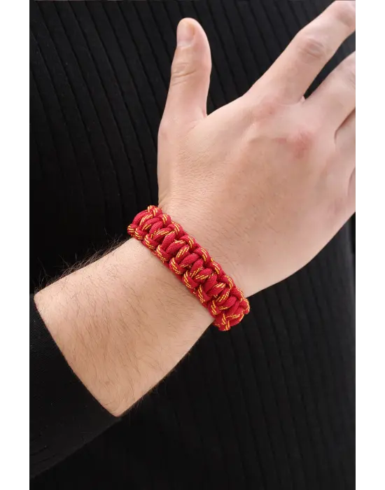 Sarı Kırmızı Paracord Bileklik
