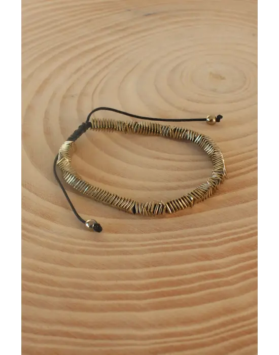 Sarı Renk Makrome Miyuki Doğal Taş Erkek Bileklik