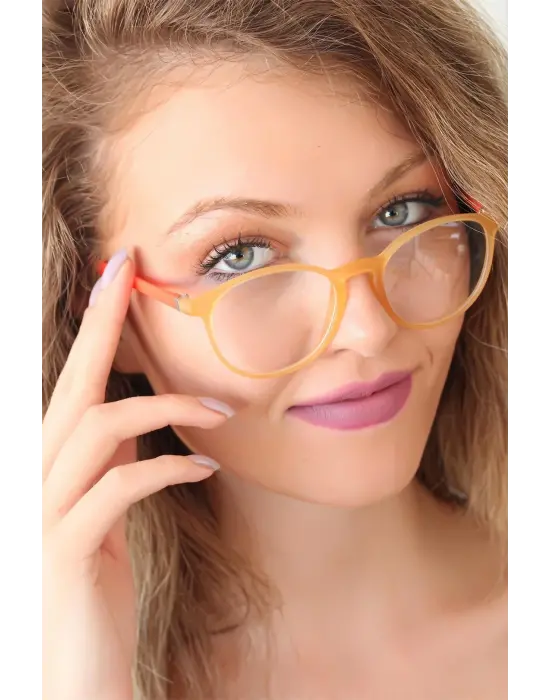   Sarı Renk Oval Turuncu Renk Bayan Gözlük