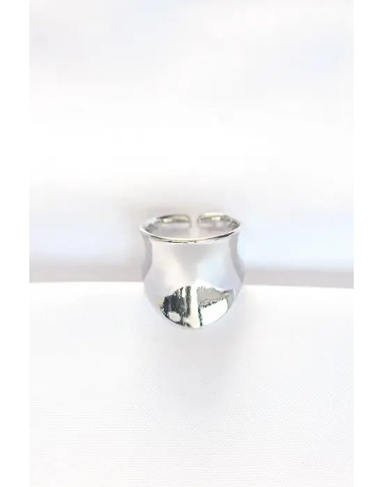 Silver Renk Ayarlanabilir Kavisli Ayna Yüzük