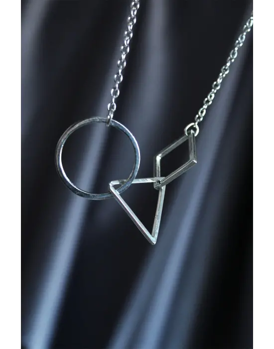 Silver Renk Squid Game Unisex Kolye