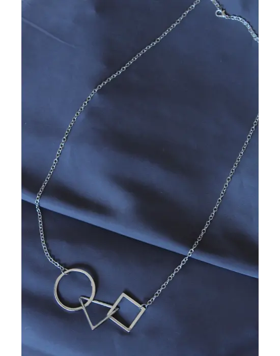 Silver Renk Squid Game Unisex Kolye