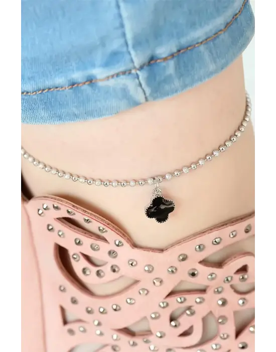 Silver Renk Top Zincirli Siyah Aksesuarlı Hal Hal