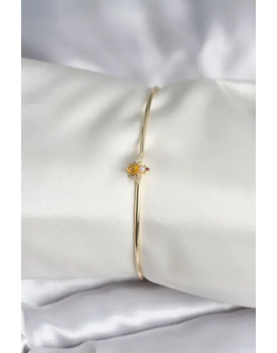 Sinek Figürlü Gold Renk Pirinç Kadın Bileklik