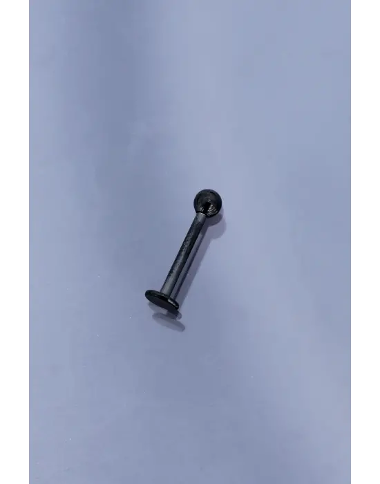 Siyah Düz Bar Tek Taraflı Top Model 316L Cerrahi Çelik Piercing