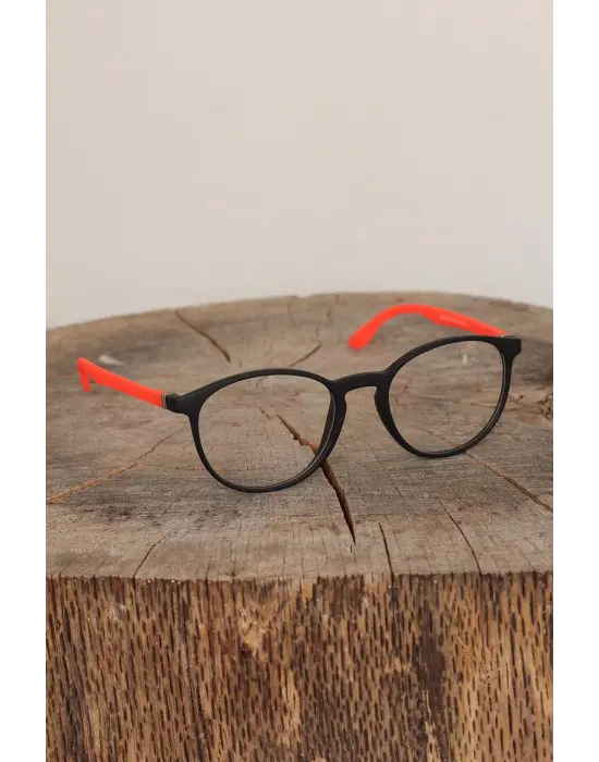 Siyah Renk Oval Turuncu Renk Bayan Gözlük