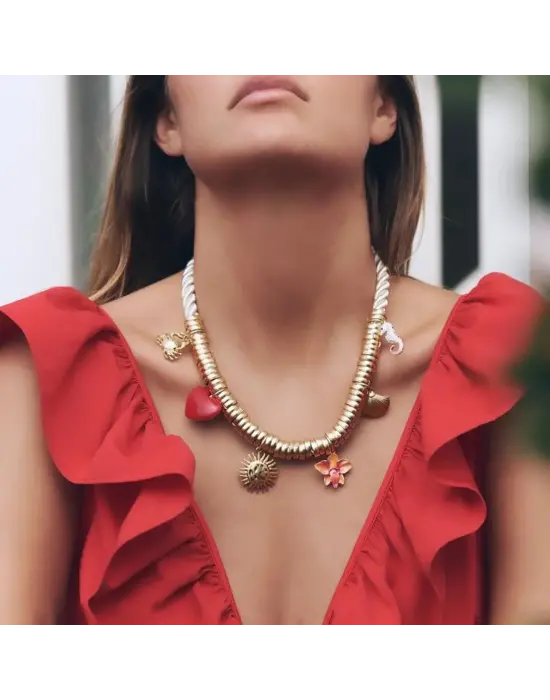 Vip Kolye Çiçekli Güneş Desenli