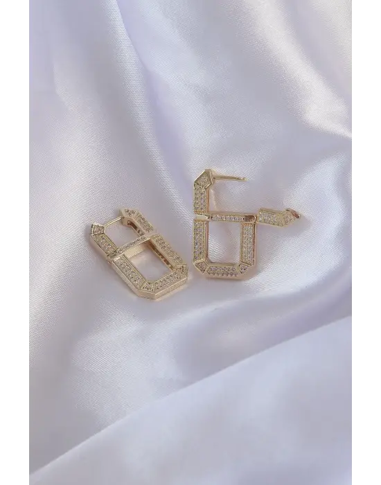 Vip Seri  Altın Zirkon Taşlı Serenay Küpesi