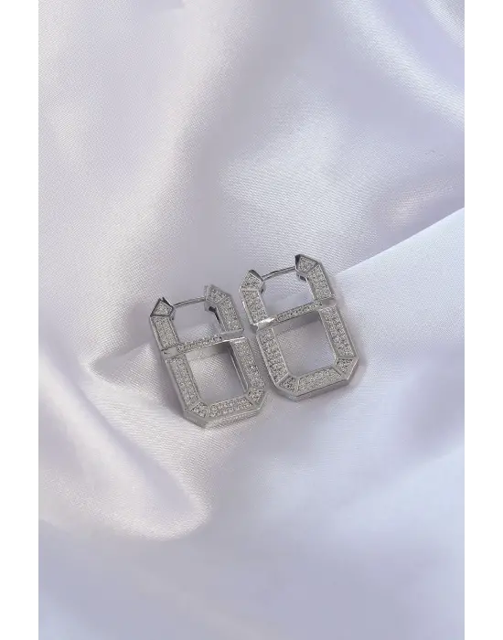 Vip Seri  Gümüş Zirkon Taşlı Serenay Küpesi