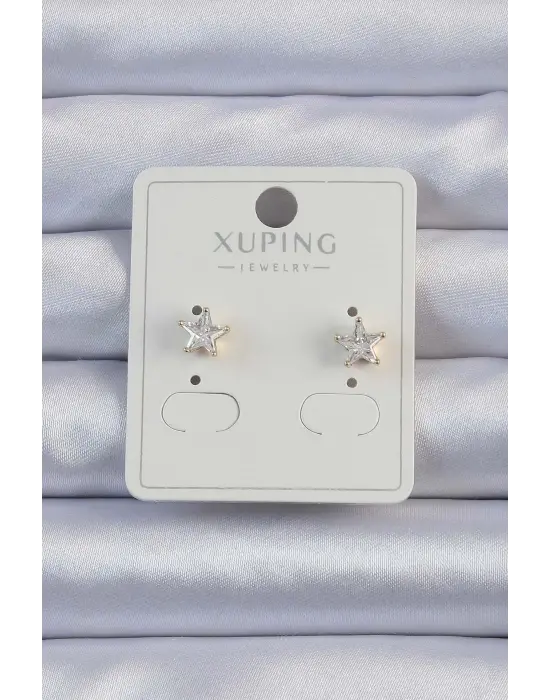 Xuping Altın Zirkon Taşlı Yıldız Küpe