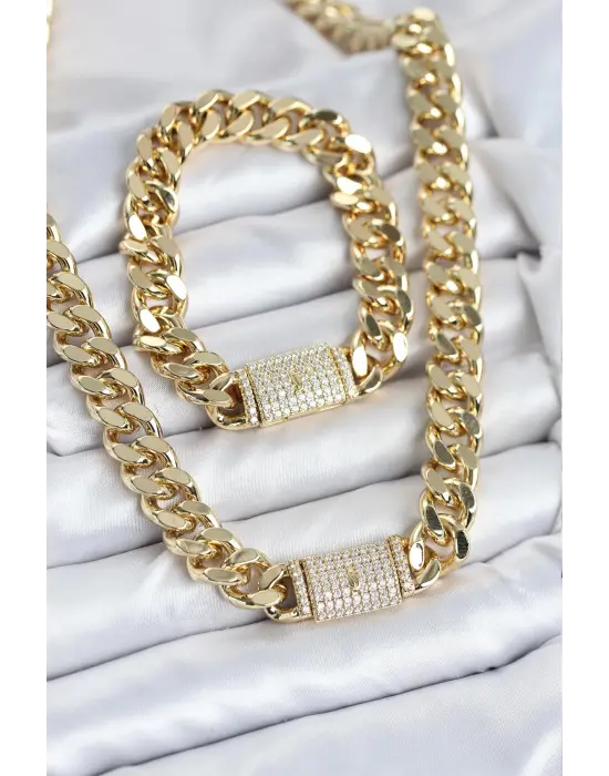 Xuping Gurmet Gold Renk Kolye ve Bileklik Seti