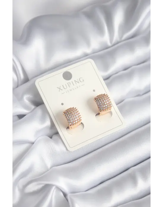 Xuping Model Yoğun Zirkon Taşlı Çelik Küpe