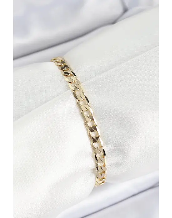 Xuping Pirinç Klasik Ezme Zincir Model Gold Renk Kadın Bileklik