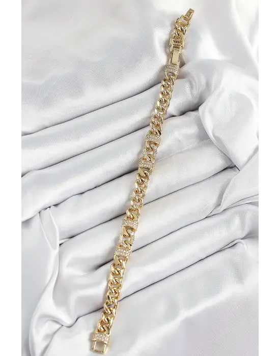 Xuping Pirinç Klasik Zincir Model Gold Renk Kadın Bileklik