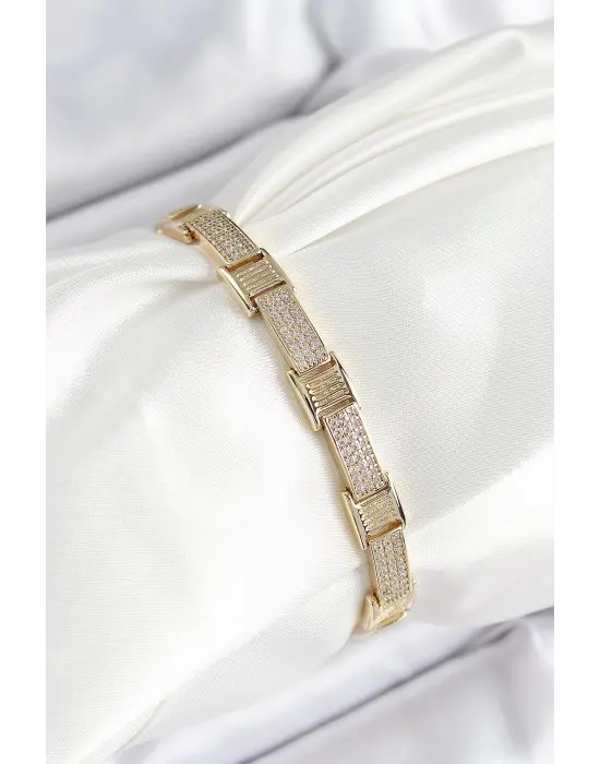 Xuping Pirinç Parçalı Gurmet Model Gold Renk Kadın Bileklik