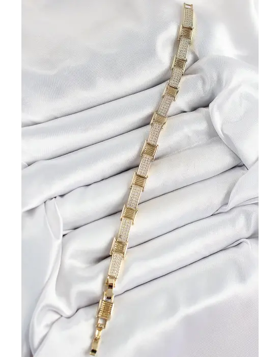 Xuping Pirinç Parçalı Gurmet Model Gold Renk Kadın Bileklik