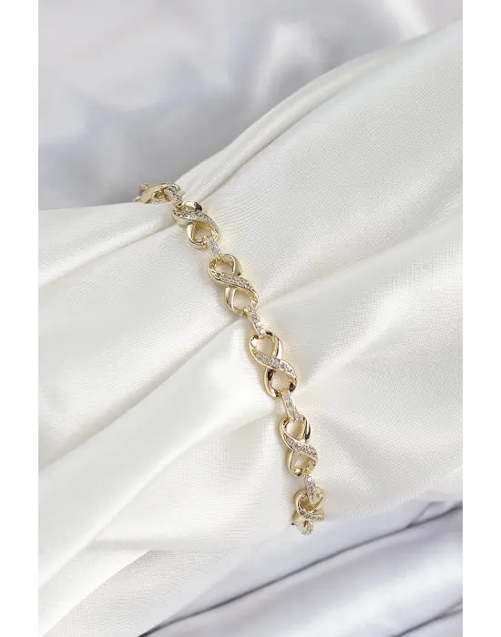 Xuping Pirinç Sonsuzluk Model Gold Renk Kadın Bileklik