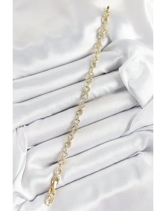 Xuping Pirinç Sonsuzluk Model Gold Renk Kadın Bileklik