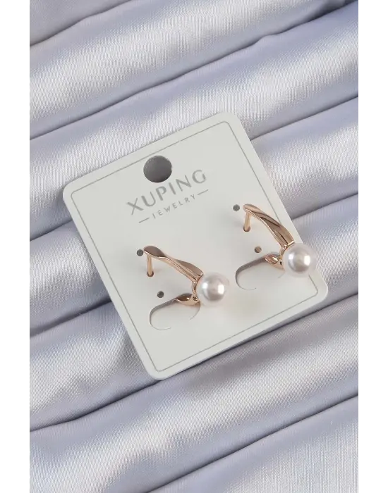 Xuping Rose Renk İnci Taşlı Ezme Küpe