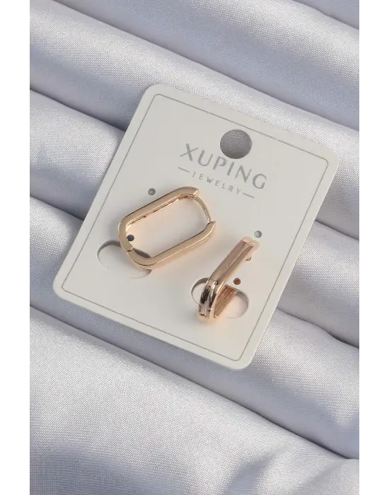 Xuping Rose Renk Yansımalı Dikdörtgen Küpe