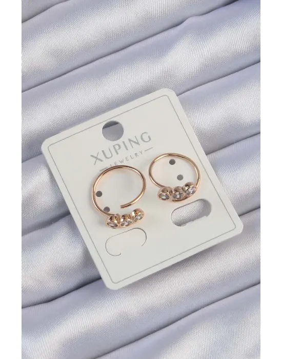 Xuping Rose Renk Zirkon Taşlı Su Yolu Küpe