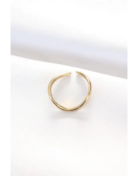 Yassı Altın Ayarlanabilir Yüzük