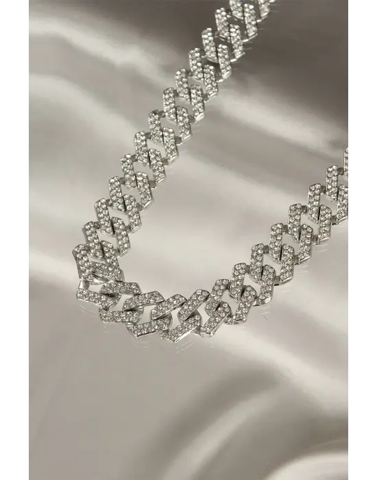 Yeni Sezon Zirkon Taşlı Şık Tasarımlı Kadın Çelik Kolye