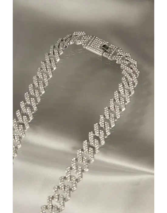 Yeni Sezon Zirkon Taşlı Şık Tasarımlı Kadın Çelik Kolye