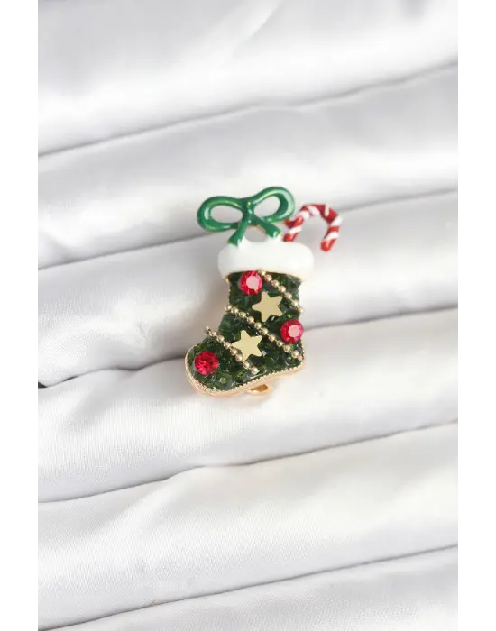 Yılbaşı Çorabı Temalı Broş