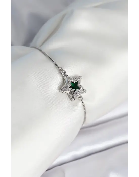 Yıldız Model Asansörlü Gümüş Renk Kadın Bileklik