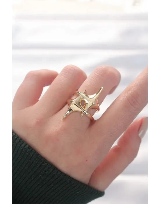 Yıldız Model Altın Ayarlanabilir Yüzük