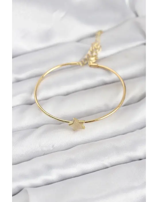 Yıldız Model Gold Renk Kadın Bileklik