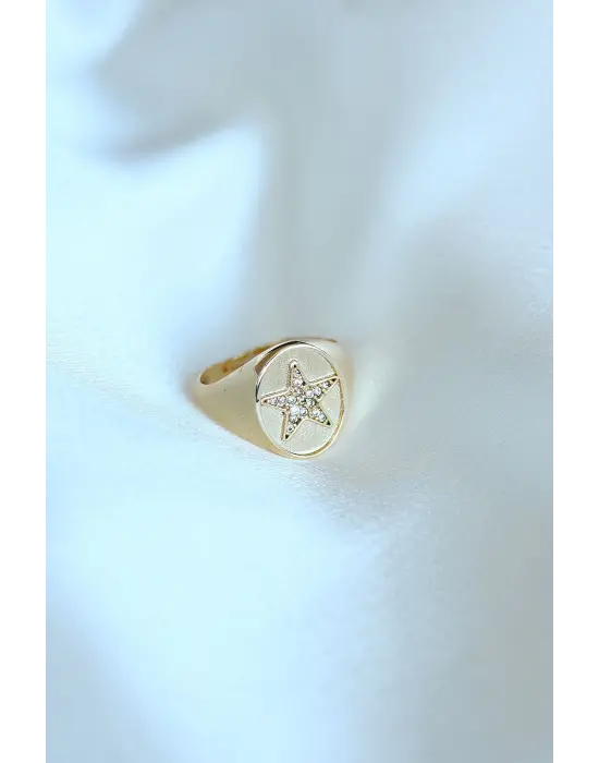 Yıldız Model Gold Renk Yüzük