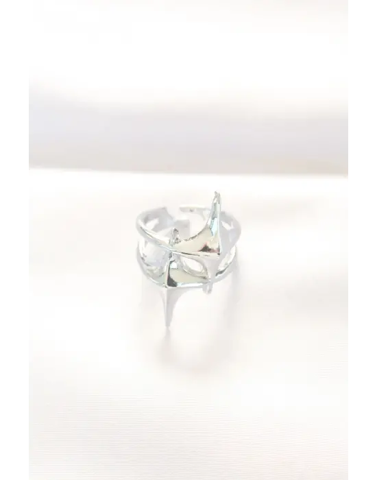 Yıldız Model Silver Renk Ayarlanabilir Yüzük