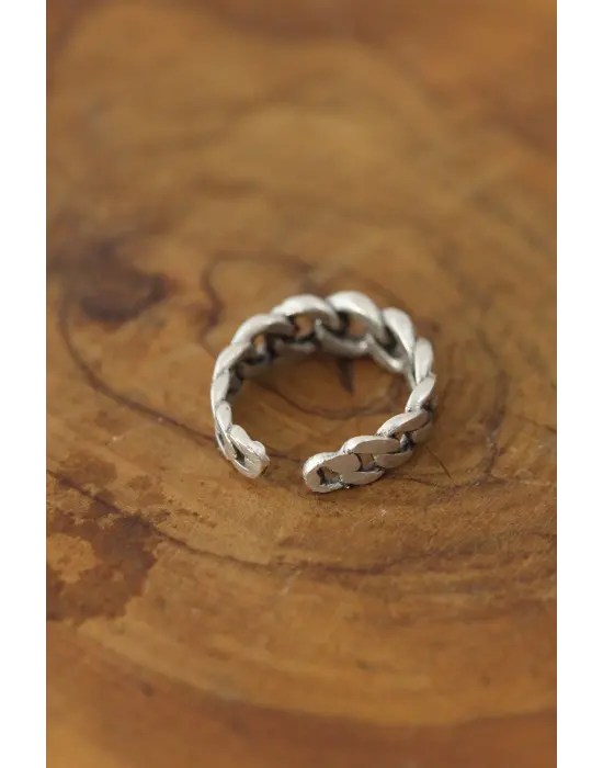 Zincir Model Metal Ayarlanabilir Erkek Yüzük